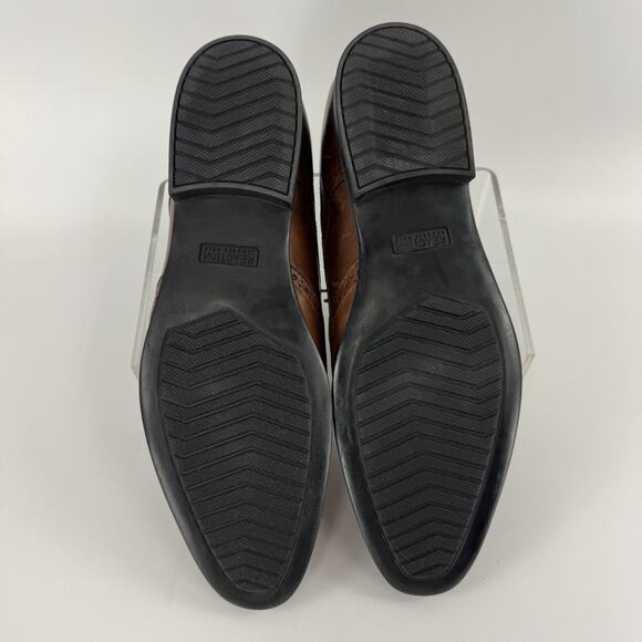 New Kenneth Cole Reaction Wingtip Oxford Zeke Lace Up 12M Cognac Leather READ! main image 11